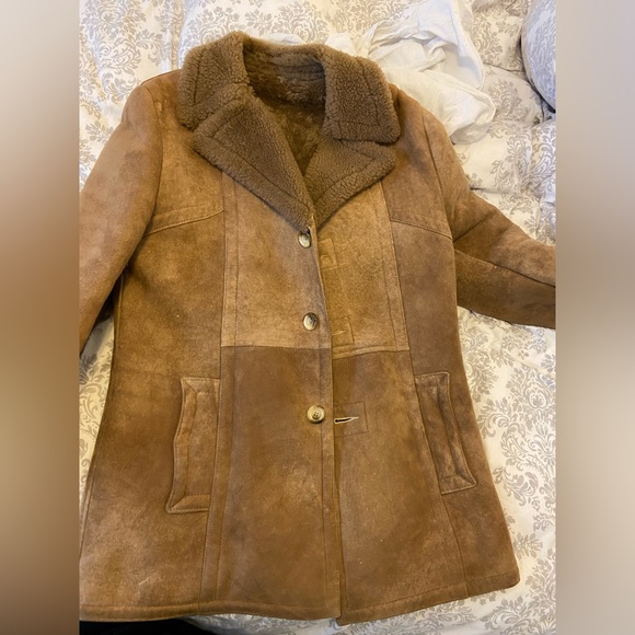 Brown vintage shearling coat - Picture 3 of 6